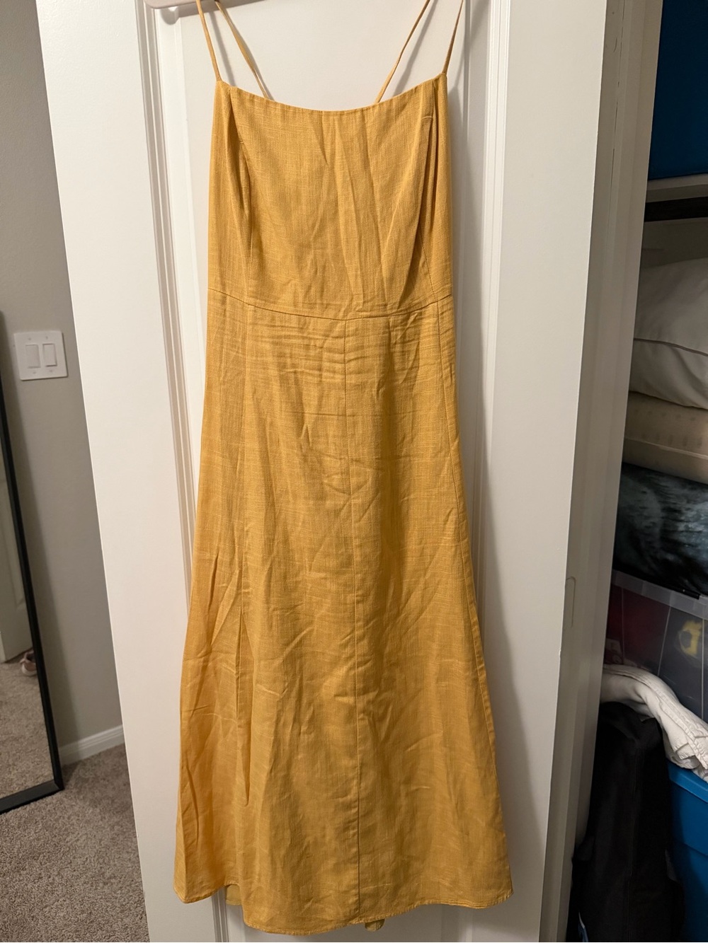 Sunday in Brooklyn Mustard Yellow Slip Midi Dress